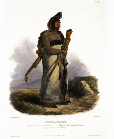 Mexkemahuastan, capo dei Gros-Ventres delle praterie, tavola 20 dal Volume 1 di 